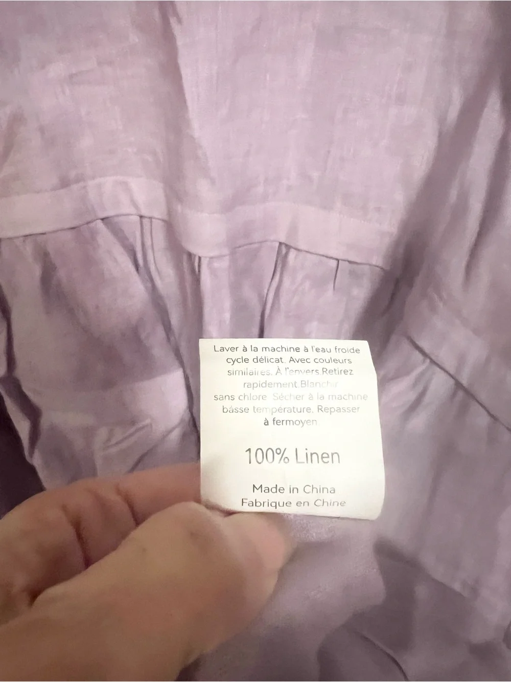 NWT  Lintico 100% Linen Midi Dress XXL Lavender Asymmetrical relaxed
